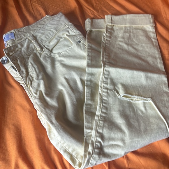 JOLT Ankle Jeans Capri Jeans Distressed Yellow - Picture 4 of 4